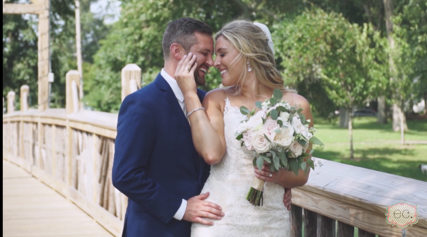 Smiling newlyweds Crystal Point Yacht Club