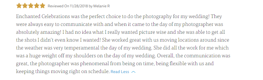 Melanie and Mario's Review on The Knot