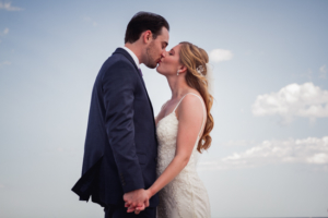 Kissing couple at Jack Baker's Lobster Shanty Sunset Ballroom