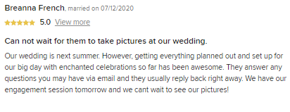 Risha and Zach's Review on WeddingWire