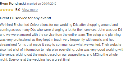 Andrea and Ryan's Review on WeddingWire