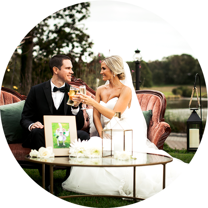 Couple toasting
