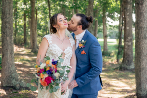 Bride and groom at Blue Heron Pines Golf Club