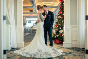 Sweet newlyweds at romantic wedding venues NJ