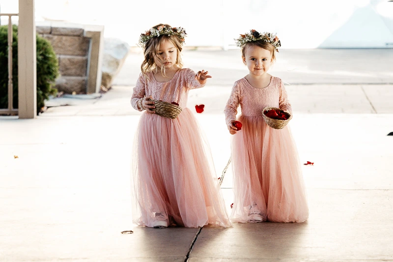 Cutest Flower Girls Ever at Sand Springs Country Club wedding photos