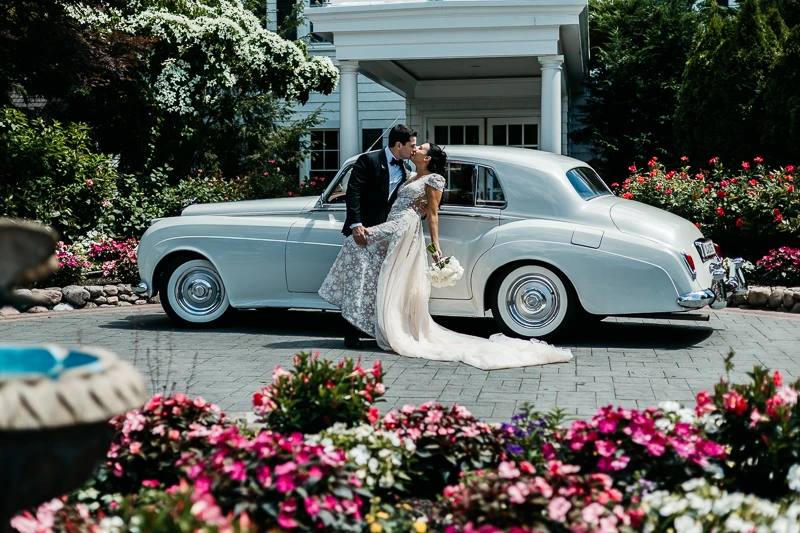 Classic Car, timeless love The English Manor in the Ocean wedding photos