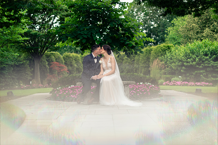 Newlyweds kissing at The Palace at Somerset Park Wedding Photos and Videos
