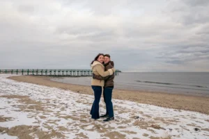 Chelsea and Kevin's Winter Jersey Shore Engagement Session