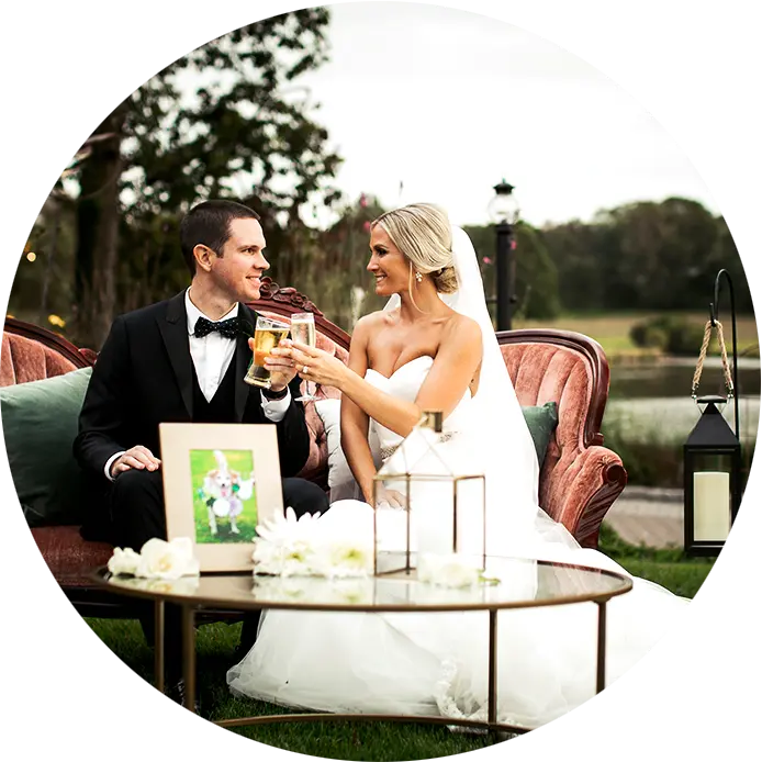 Couple toasting